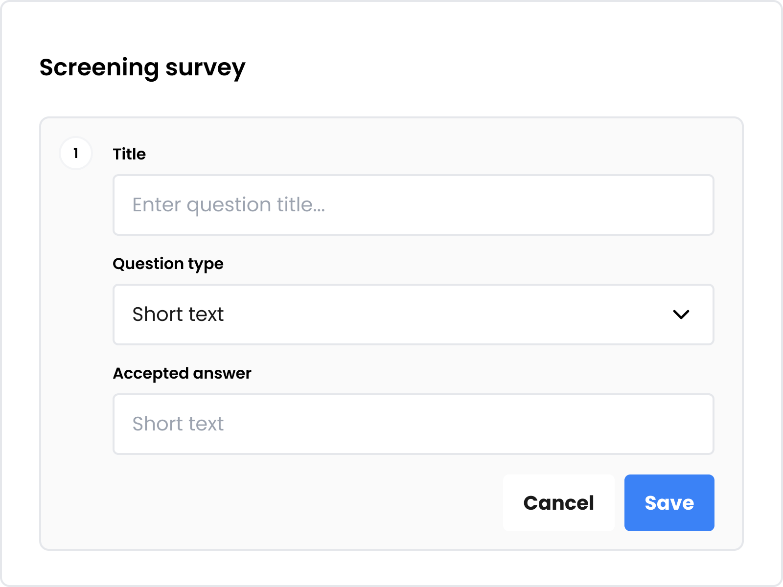 A screenshot showing how you can build screening surveys on ResearchLoop